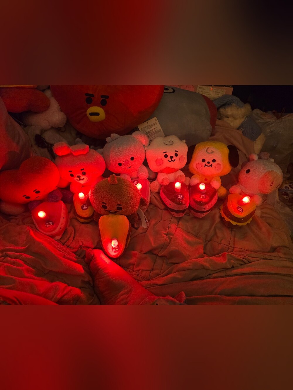 BT21 BTS 7 Character LINE FRIENDS Birthday Cake Light Up Plushies